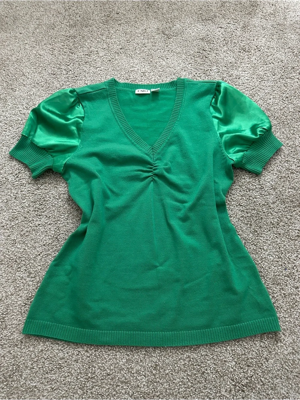 CATO Fashions Green Mixed Media Knit Top | Size M - Picture 1 of 8